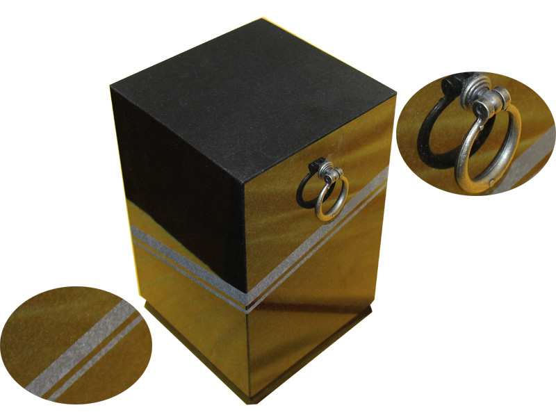 Black Granite Square Cremation Urns For Burial