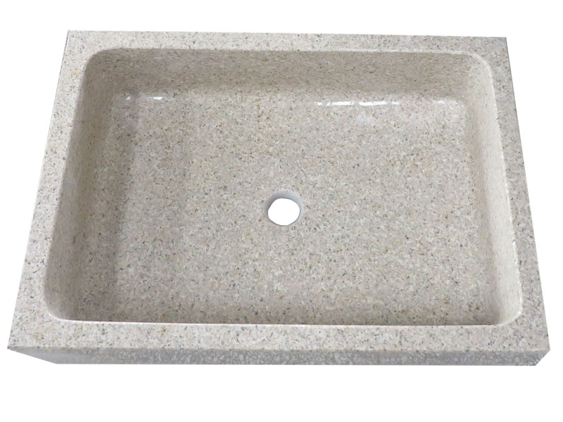 Rectangular Wash Basin With Yellow Granite For Bathroom