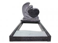 Blue Granite Angel Holding Heart Monuments