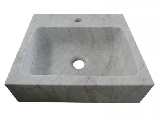 Carrara White Marble Stone Basin For Bathroom